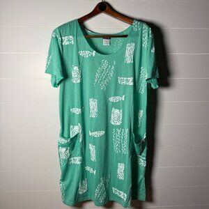 I.G. Sport Green Swimsuit Cover Up/Dress with Pockets Size 2X